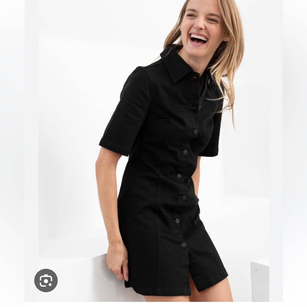 & Other Stories Black Denim Mini Dress